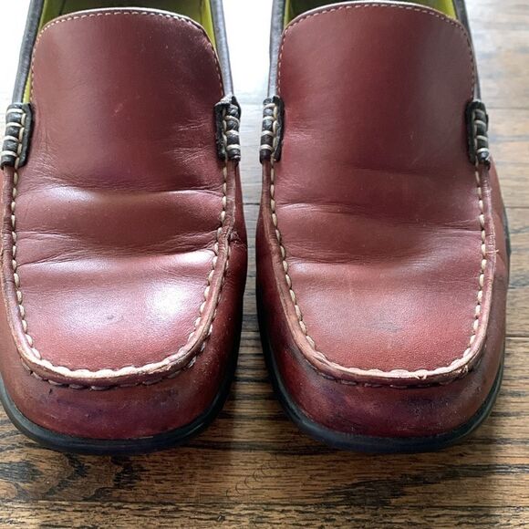 Cole Haan red leather slip on oxford style loafers size 5.5 - Picture 2 of 11